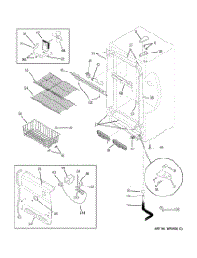 02 - Cabinet parts for Ge Freezer FUF14DPDRWH from AppliancePartsPros.com
