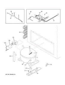 03 - Unit Parts parts for Ge Freezer FCM15SPAWH from AppliancePartsPros.com