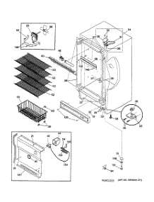 02 - Cabinet parts for Ge Freezer FUF14DMDRWH from AppliancePartsPros.com