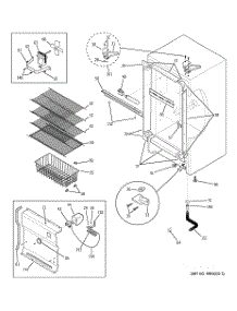 02 - Cabinet parts for Ge Freezer FUF20DMERWH from AppliancePartsPros.com