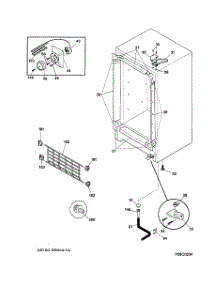 02 - Cabinet parts for Ge Freezer FUM9SMARWH from AppliancePartsPros.com