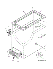 02 - Cabinet parts for Ge Freezer FCM5FMAWH from AppliancePartsPros.com