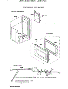 02 - Control Panel, Door & Wiring parts for Ge Microwave JE1240WW01 from AppliancePartsPros.com