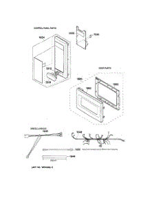 02 - Controls Panel, Door & Wiring parts for Ge Microwave JE1240GW02 from AppliancePartsPros.com