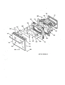 05 - Oven Door parts for Ge Oven JKP77WP3WG from AppliancePartsPros.com