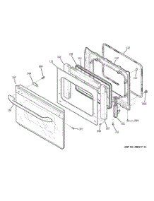 04 - Door parts for Ge Range J2S968BH3BB from AppliancePartsPros.com