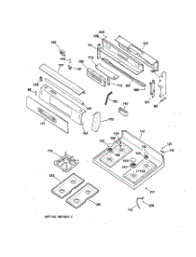 02 - Control Panel & Cooktop parts for Ge Range JGB910BEC1BB from AppliancePartsPros.com