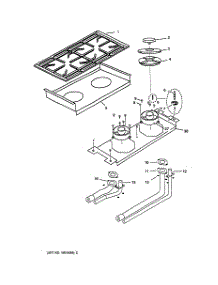 08 - Burner Assembly parts for Ge Range ZDP36N6DSS from AppliancePartsPros.com