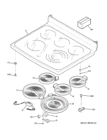 02 - Cooktop parts for Ge Range JB988BK6BB from AppliancePartsPros.com