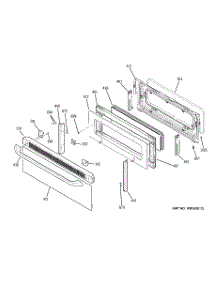 05 - Upper Door parts for Ge Range JB855DP4BB from AppliancePartsPros.com