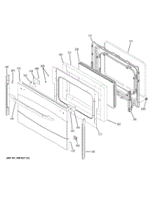 06 - Lower Door parts for Ge Range PB970SP6SS from AppliancePartsPros.com