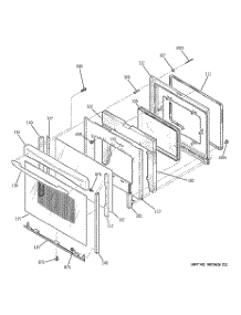 05 - Door parts for Ge Range JB900BK1BB from AppliancePartsPros.com
