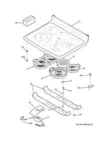 02 - Cooktop parts for Ge Range JCB968WJ1WW from AppliancePartsPros.com