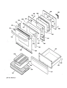 03 - Door & Drawer Parts parts for Ge Range JBP95GW1 from AppliancePartsPros.com