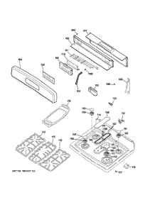 02 - Control Panel & Cooktop parts for Ge Range JGB500DEP2WW from AppliancePartsPros.com