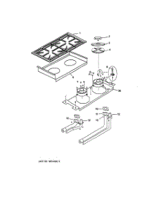04 - Burner Assembly parts for Ge Range ZDP48N4GD1SS from AppliancePartsPros.com