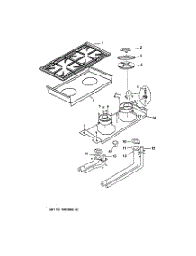 04 - Burner Assembly parts for Ge Range ZDP48N6RD2SS from AppliancePartsPros.com