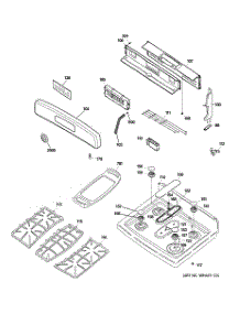 02 - Control Panel & Cooktop parts for Ge Range JGBP89DEM2WW from AppliancePartsPros.com