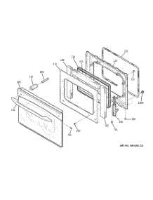 03 - Door parts for Ge Range JSP39DN1WW from AppliancePartsPros.com