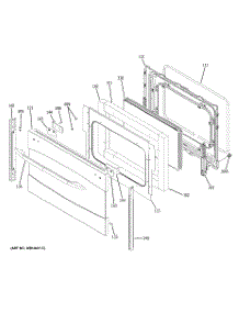 06 - Lower Door parts for Ge Range PB970SM3SS from AppliancePartsPros.com