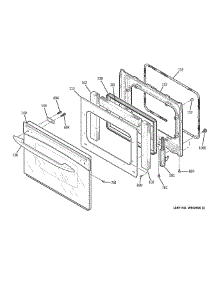 Door parts for Ge Range JSP39BK5BB from AppliancePartsPros.com