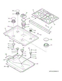 03 - Cooktop parts for Ge Range PGS908BEM3BB from AppliancePartsPros.com