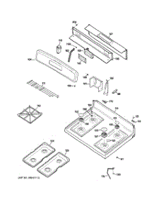 02 - Control Panel & Cooktop parts for Ge Range JGBS23SEM1SS from AppliancePartsPros.com