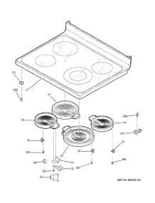 02 - Cooktop parts for Ge Range JCBP65DM2WW from AppliancePartsPros.com