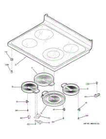 02 - Cooktop parts for Ge Range JCBP66DM2WW from AppliancePartsPros.com