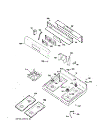 02 - Control Panel & Cooktop parts for Ge Range JGBP34WEL4WW from AppliancePartsPros.com