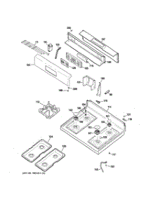 02 - Control Panel & Cooktop parts for Ge Range JGBP32BEL4BB from AppliancePartsPros.com