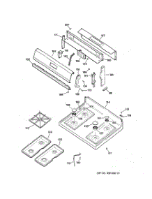 02 - Control Panel & Cooktop parts for Ge Range JGBS23WEV5WW from AppliancePartsPros.com