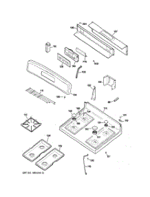 02 - Control Panel & Cooktop parts for Ge Range JGBP35GXM1WW from AppliancePartsPros.com