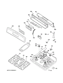 02 - Control Panel & Cooktop parts for Ge Range JGBP87MEM1BG from AppliancePartsPros.com