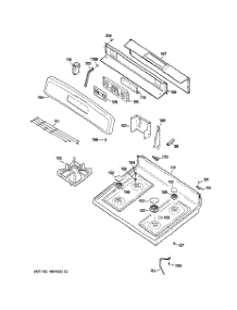 02 - Control Panel & Cooktop parts for Ge Range JGBP28DEM1WW from AppliancePartsPros.com