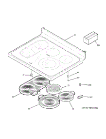 02 - Cooktop parts for Ge Range JBP89DM1BB from AppliancePartsPros.com