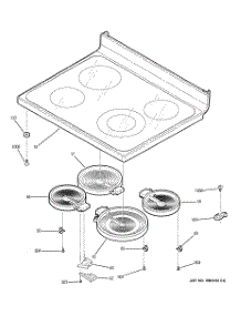 02 - Cooktop parts for Ge Range JCBP66DM1WW from AppliancePartsPros.com