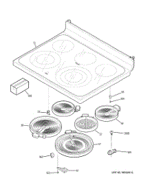 02 - Cooktop parts for Ge Range JBP83MK2BG from AppliancePartsPros.com