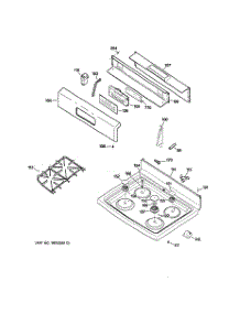 02 - Control Panel & Cooktop parts for Ge Range JGBP35BEJ3BB from AppliancePartsPros.com