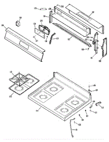 Control Panel And Cooktop parts for Ge Range JGBS18GEN1 from AppliancePartsPros.com