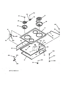 02 - Cooktop parts for Ge Range JDP39BW2BB from AppliancePartsPros.com