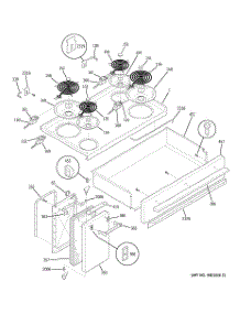 02 - Cooktop parts for Ge Range JCP67F1WW from AppliancePartsPros.com