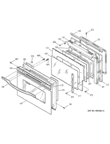 05 - Door parts for Ge Range JD966SD1SS from AppliancePartsPros.com