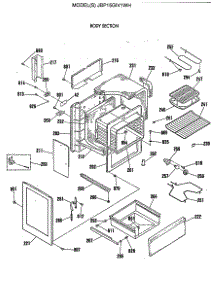 02 - Body Section parts for Ge Range JBP15GIV1WH from AppliancePartsPros.com