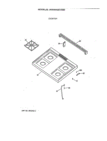 02 - Cooktop parts for Ge Range JGSS05GEV3BB from AppliancePartsPros.com
