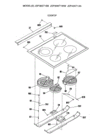 03 - Cooktop parts for Ge Range JSP40AT1AA from AppliancePartsPros.com