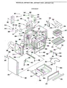 02 - Oven Body parts for Ge Range JSP39WT1WW from AppliancePartsPros.com
