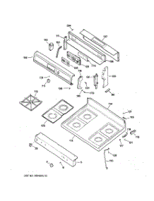 02 - Control Panel & Cooktop parts for Ge Range JGBP26AEA1AA from AppliancePartsPros.com