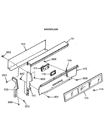 03 - Backsplash parts for Ge Range JGBS15GEK1 from AppliancePartsPros.com