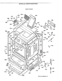 02 - Body Parts parts for Ge Range JGBP61WEW1WW from AppliancePartsPros.com